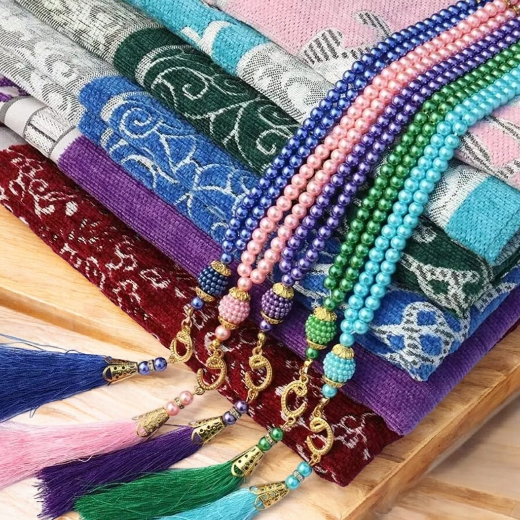 Adult Prayer Rug and Tasbeeh